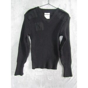 Brigade Quartermasters Wool V Neck Sweater Black Size 38 Made in England